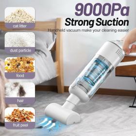 Aspirateur sans Fil Portable avec 4 Têtes Accessoires 9000Pa – مكنسة كهربائية محمولة