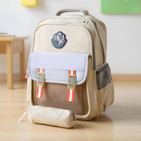 Sac à Dos pour Enfants avec Trousse Assortie KBAG Beige – حقيبة ظهر مدرسية للأطفال مع مقلمة بيج