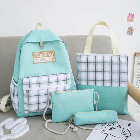 Ensemble de sacs d’école Kawai pour adolescents 4Pcs CLBD V4 Vert – محفظة 4 قطع كاواي أخضر