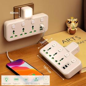 Multiprise Murale LED avec 2 ports USB-A et 1 port USB-C (charge rapide) – مقبس طاقة مقبس طاقة مع منافذ شحن