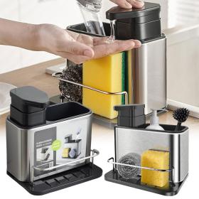 Distributeur de savon et organisateur d’accessoires pour cuisine – موزع صابون ومنظم أدوات المطبخ 2في1